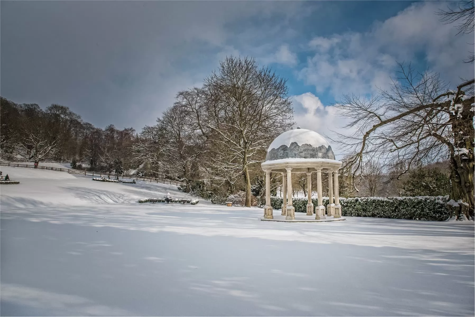 wedding ceremony area in winter